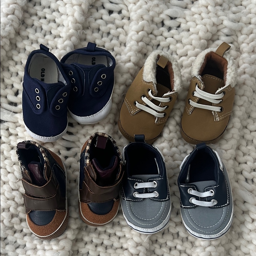 Kids Shoes Set - Navy, Brown, and Gray